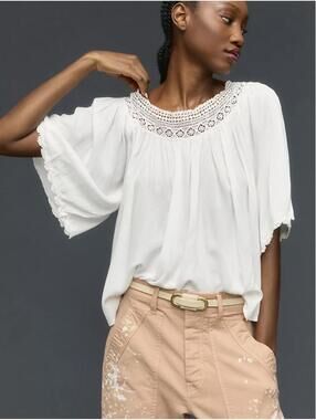 NWT By Anthropologie Gauzy Swing Top size S